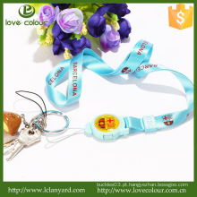 Lovecolour personalizado Key neck strap lanyard com anel de metal